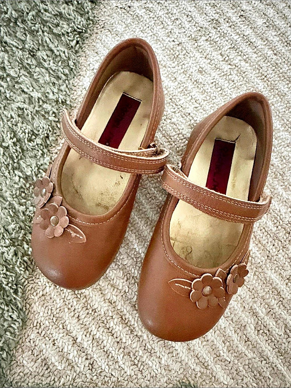 Rachel Shoes Brown Floral Mary Jane Dress Shoes